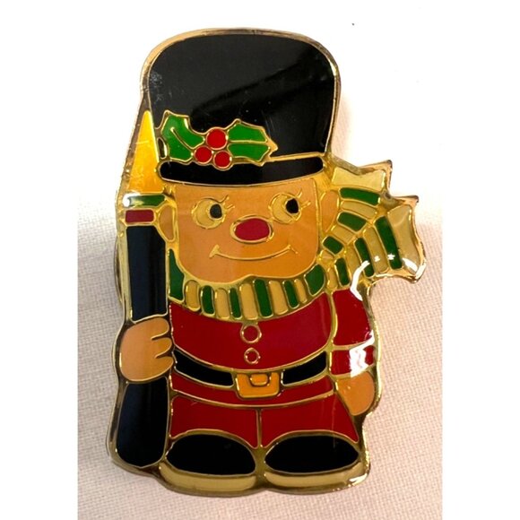 Set Of 4 Vintage Christmas Button Covers Featuring Wreath Soldier Snowman & Rock - Picture 4 of 7